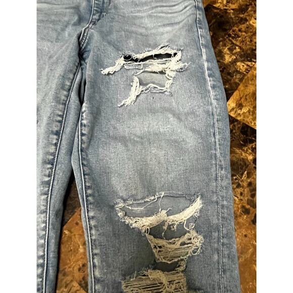 American Eagle Outfitters Blue Distressed Straight Leg Jeans - Picture 5 of 11
